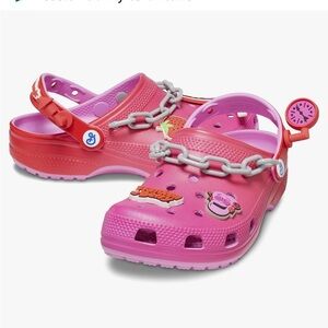 CROCS Franken Berry edition pink crocs, brand new with charms